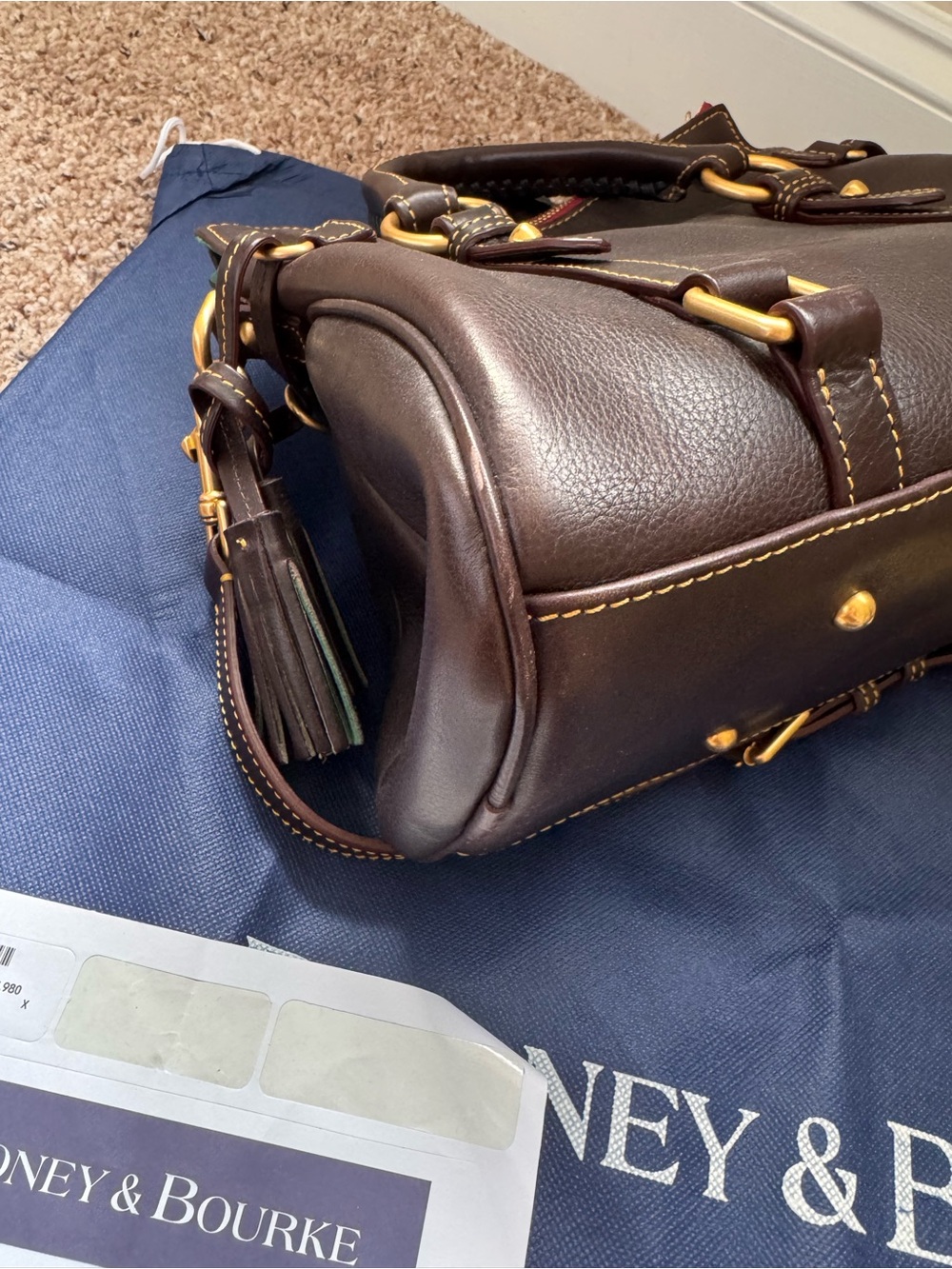 Dooney and Bourke Florentine satchel in Brown Tmoro - Picture 7 of 10